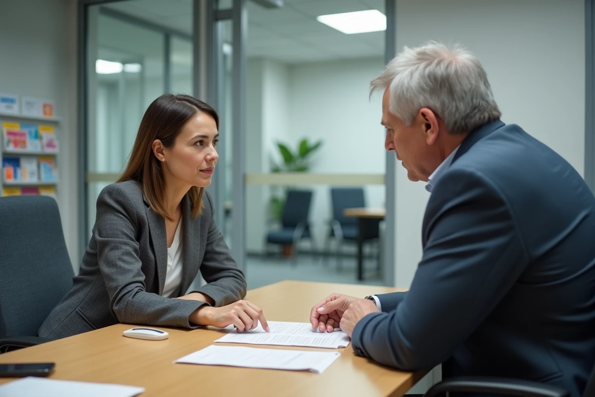 Entretien de conseil entre un demandeur d'emploi et un conseiller France Travail sur le cumul des revenus